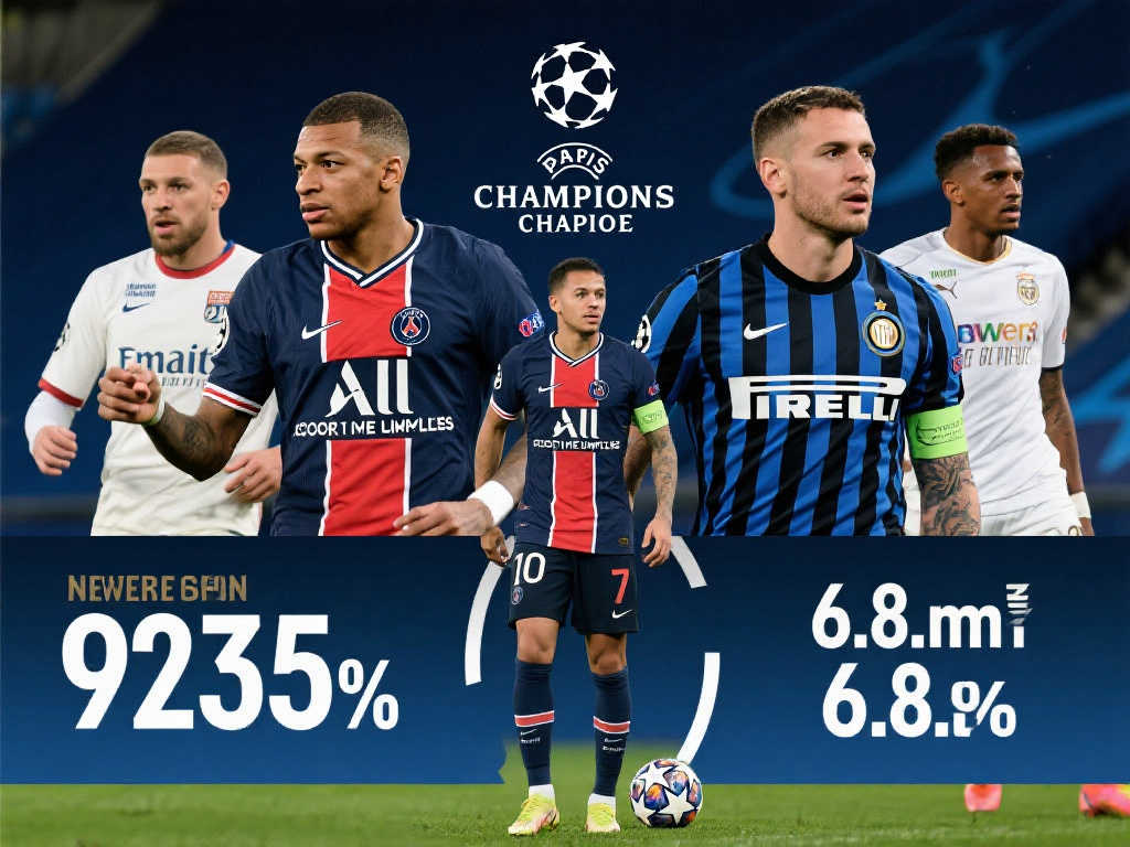 欧冠决赛身价对决：巴黎9.235亿欧元碾压国米6.638亿欧元