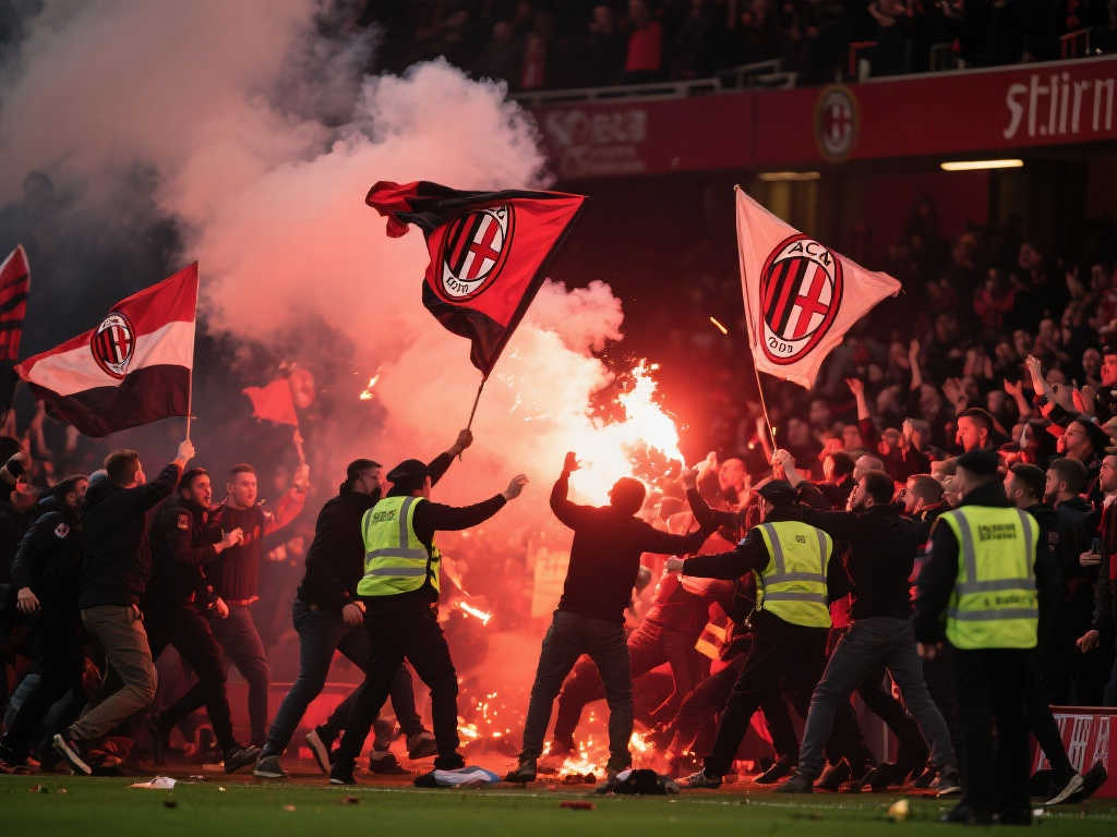 冲突升级！佛罗伦萨球迷盗贝蒂斯旗帜，贝蒂斯支持者以焰火反击